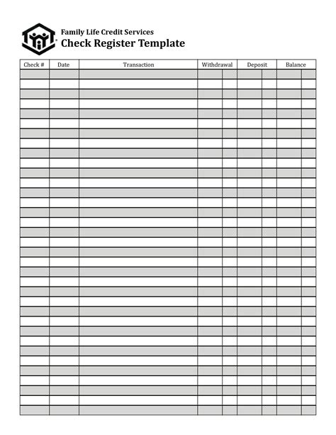 Checkbook Template