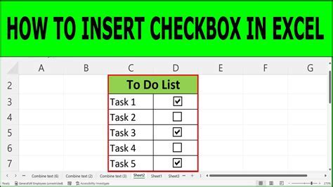 Checkboxes in Excel