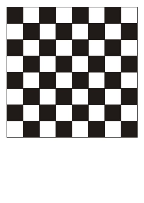 A printable checkerboard template with a grid of squares