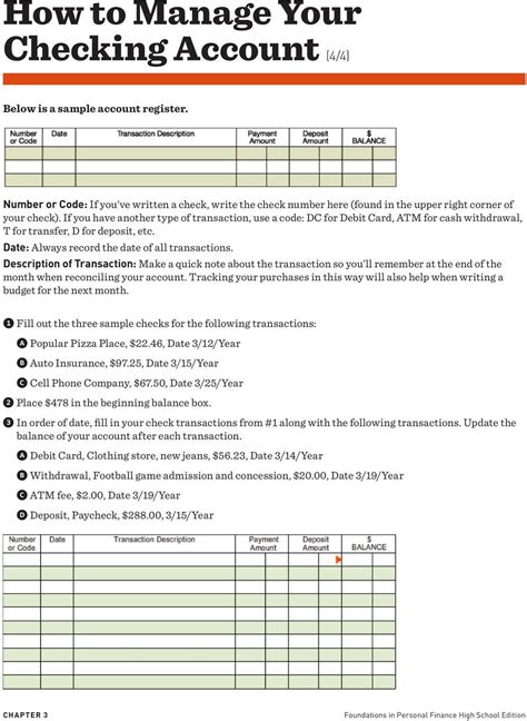 Checking account management