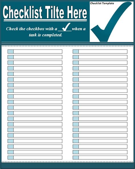 Checklist Template Example