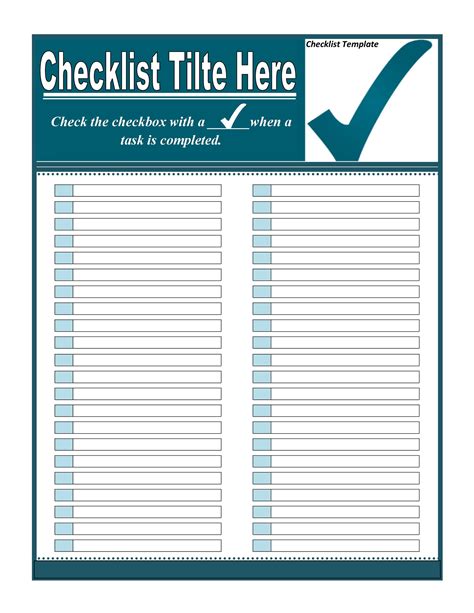 Checklist Template Example 1