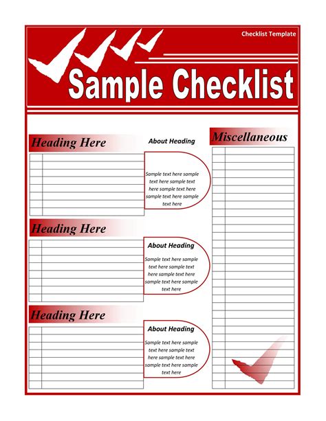 Checklist Template Example 3