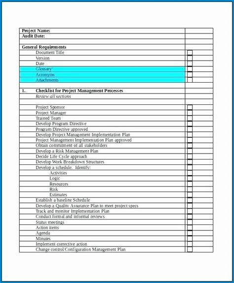 Checklist Template for Software Deployment