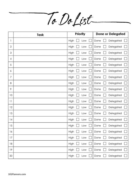 Checklist template