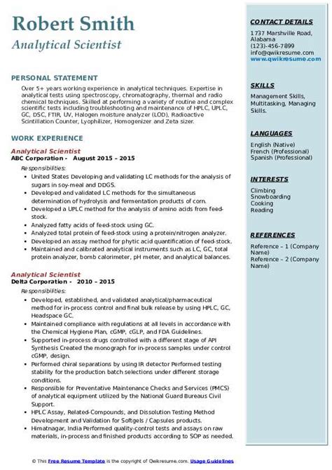 Cheeky Scientist Resume Template For Scientists