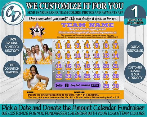 Cheer Calendar Fundraiser Idea 2