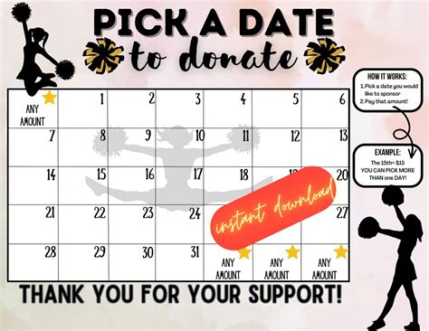 Cheer Calendar Fundraiser Idea 8