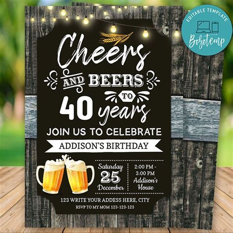 Cheers and Beers Invitation Ideas Image