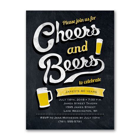 Cheers and Beers Invitation Template Image