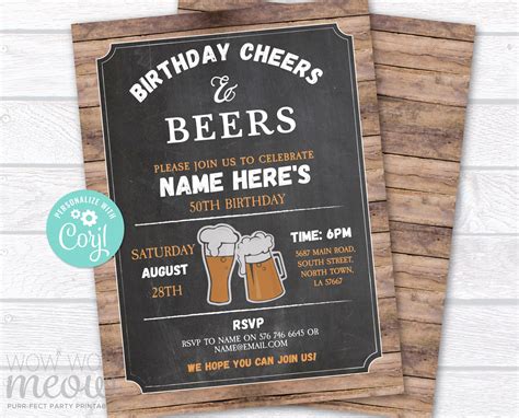 Cheers and Beers Invitation Image