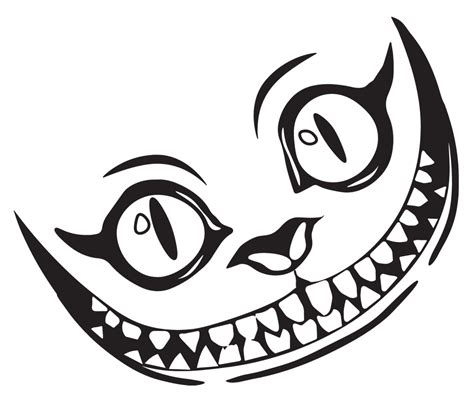 Cheshire Cat's mischievous grin template