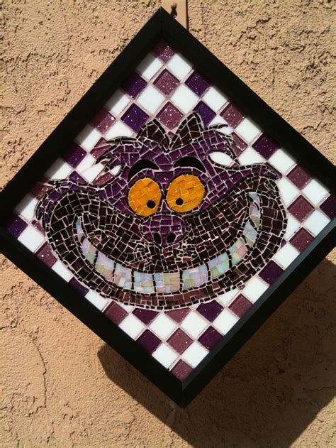 Cheshire Cat mosaic artwork