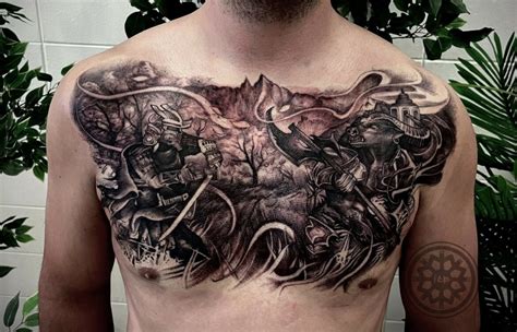 Chest Tattoo Designs for Men with Scars