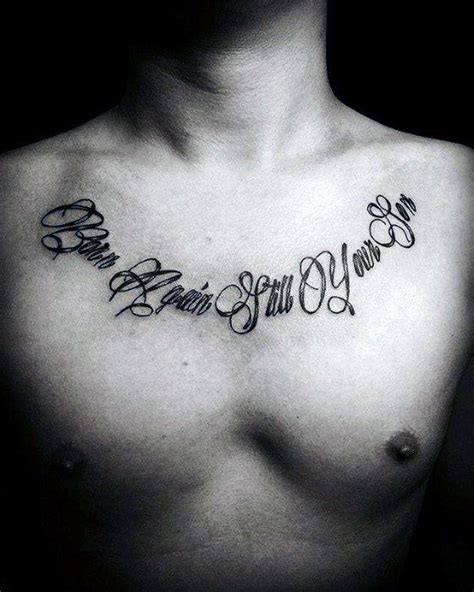 Chest tattoo phrases for men and women