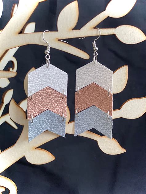 Chevron Faux Leather Earrings Template