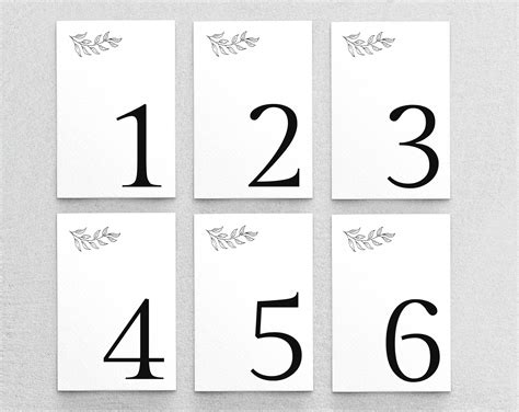 Chic Table Number Template 4x6