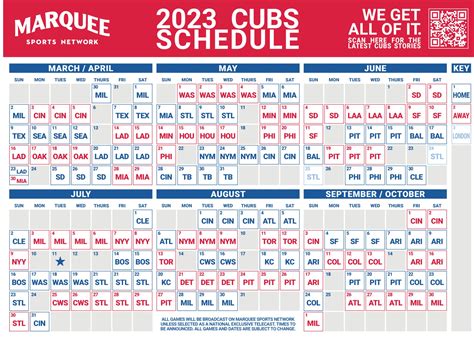 Chicago Cubs 2023 Schedule in Printable Format