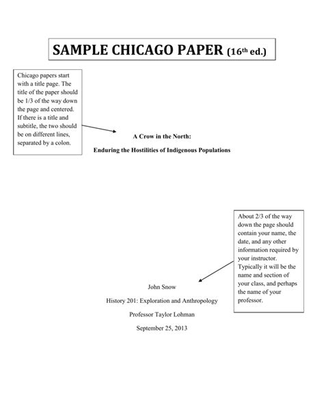 Chicago Style Paper Template Word