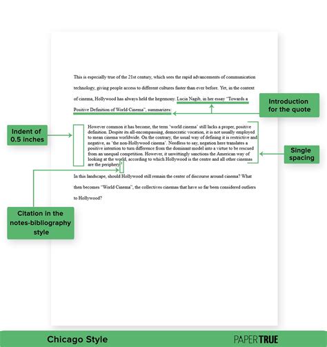 Chicago style subheadings template