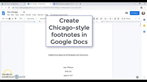 Chicago Style Template Google Docs