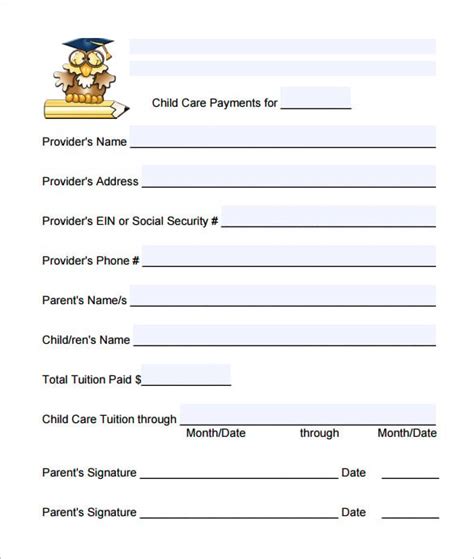 Childcare Payment Template