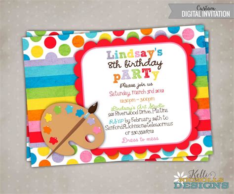 Children's Art Party Invitation Template