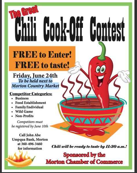 A competitive chili cook-off with multiple contestants