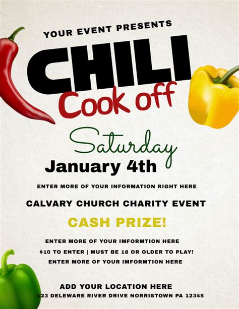 Chili Cook-Off Flyer Design Templates