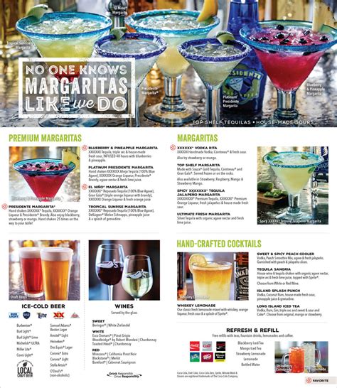 Chili's Drinks Menu