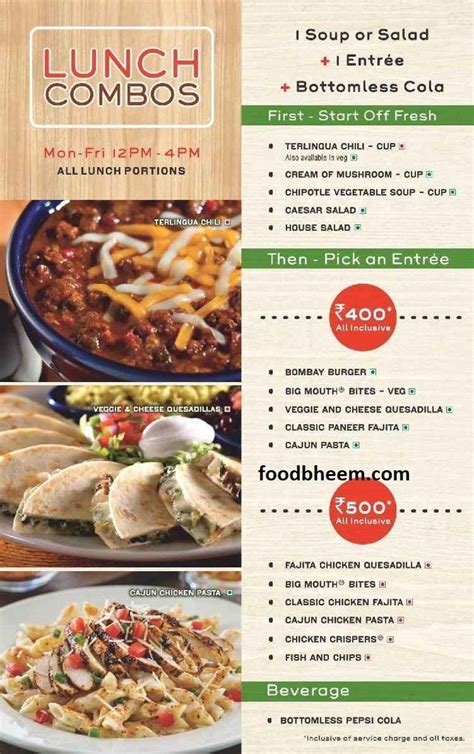 Chili's Sandwiches Menu