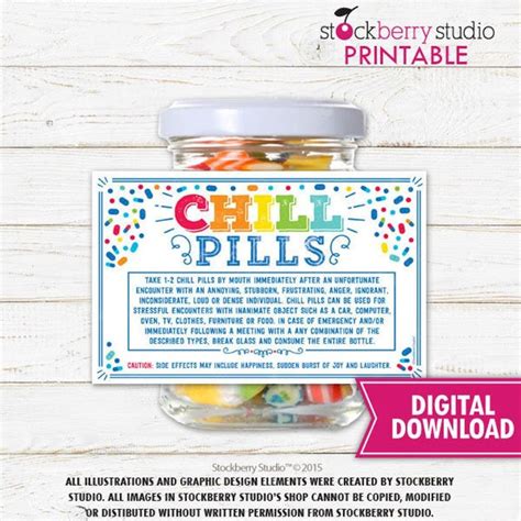 Chill Pill Label Template Printable Design