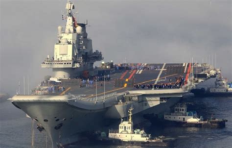 China's aircraft carrier, Liaoning, conducting flight operations