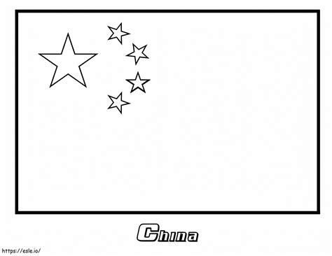 China Flag Coloring Page