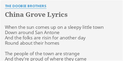 China Grove Lyrics