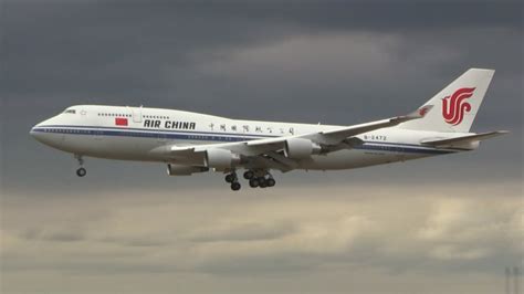 China's Air Force One taking off from Beijing Capital International Airport