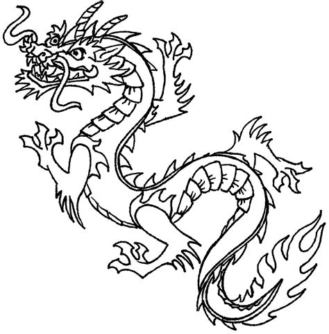 Chinese dragon coloring pages for kids free