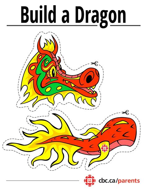 Chinese dragon craft template