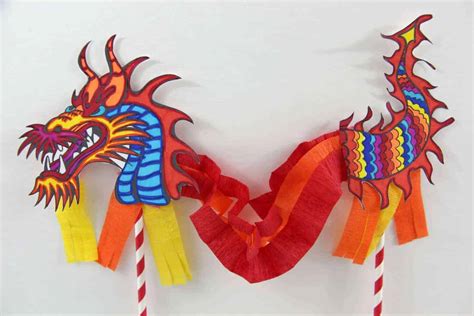 Chinese Dragon Craft Template for Kids