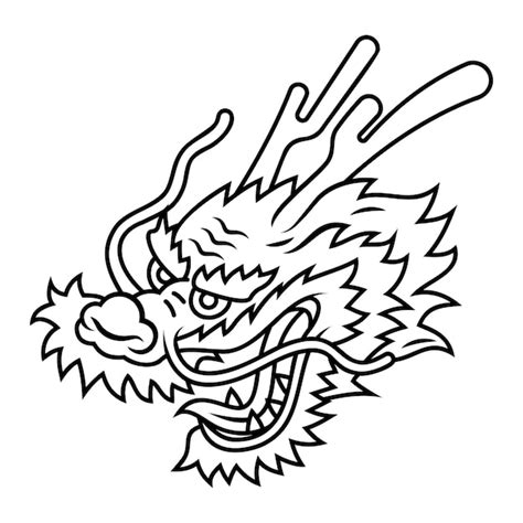 Chinese Dragon Head Template for Crafting and Design