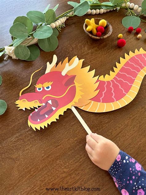 A Chinese dragon puppet craft