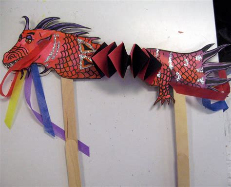 A Chinese dragon puppet lesson