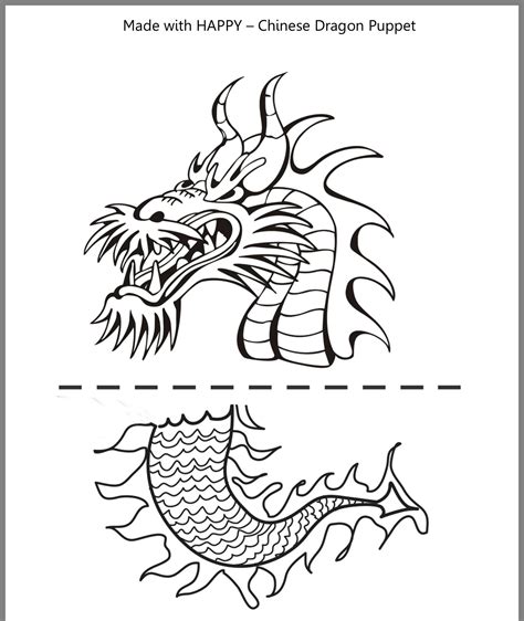 Chinese Dragon Puppet Template