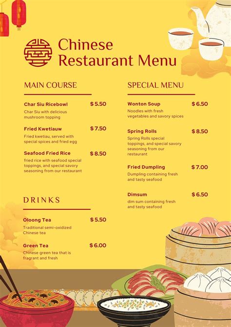 Chinese restaurant menu template 4