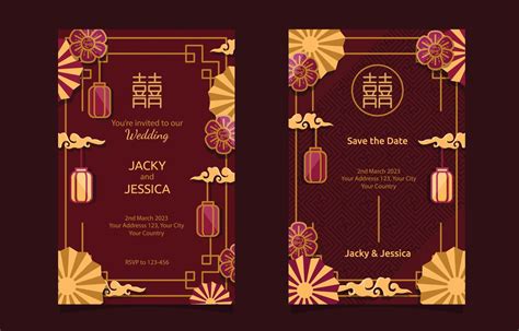 Modern Chinese Wedding Invitation Template