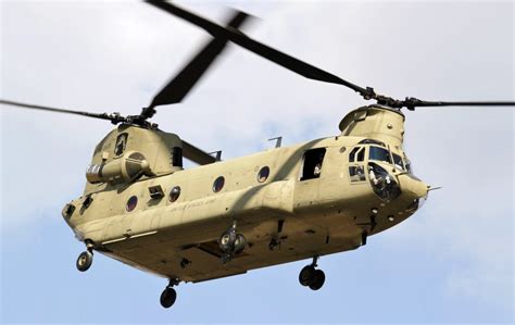 A Chinook helicopter in flight