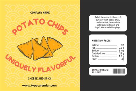 Chip Bag Template with Pockets