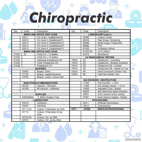 Superbill Template for Chiropractic Services