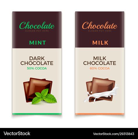 A chocolate bar packaging template design with a colorful scheme