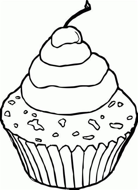 Chocolate cupcake coloring page for kids